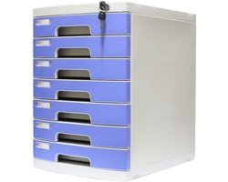Archiefkast Bureaukast - Opbergkast Ladeblok - Kantoor Organiseren - Met Slot - 394mm x 430mm - Blauw