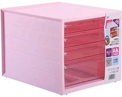 Archiefkast Bureaukast - Opbergkast Ladekast - Kantoor Organiseren - Onder Bureau Unit - 275x335x250mm - Blauw Wit Roze