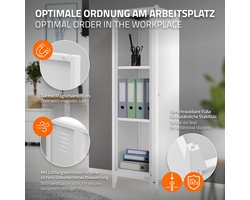 Archiefkast kast 1-deurs 38x38x137,5 cm wit staal ML design