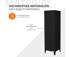 Archiefkast kast 1-deurs 38x38x137,5 cm zwart staal ML design