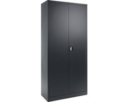 Archiefkast - Klapdeurkast - Dossierkast - kantoorkast - Antraciet - Archiefkast Met Slot - 200 x 100 x 40 cm