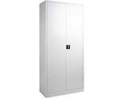 Archiefkast - Klapdeurkast - Dossierkast - kantoorkast - Wit - Archiefkast Met Slot - 200 x 100 x 40 cm