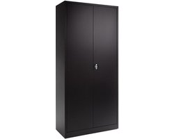 Archiefkast - Klapdeurkast - Dossierkast - kantoorkast - Zwart - Archiefkast Met Slot - 200 x 100 x 40 cm