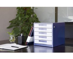 Archiefkast - Ladekast Bureaukast - Kantoor Organiseren - Afsluitbare Dossierlade - 30x350x30.8cm - Blauw