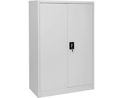 Archiefkast MCW-H17, stalen kast Kantoorkast Kast, 2 deuren afsluitbaar metaal ~ 140x90x40cm grijs