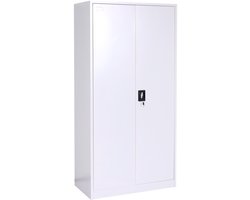 Archiefkast MCW-L60, stalen multifunctionele kast, locker kledingstang afsluitbaar, metaal 185x90x45cm, grijs