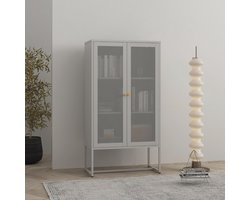 Archiefkast met 2 Deuren - Metalen Kantoorkast 150x80x40 cm - Multifunctionele Opbergoplossing in Grijs