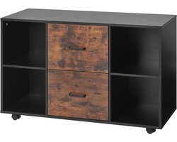Archiefkast met 2 Lades En Verstelbare Planken In Zwart