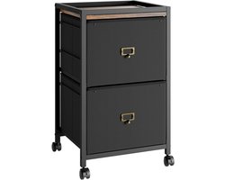 Archiefkast met 2 lades - Rolcontainer Bureaukast - Documenten Opbergen - Stalen Frame Stof