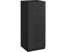 Archiefkast – Met 3 afsluitbare laden inktzwart