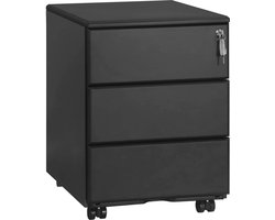 Archiefkast met rolcontainer - mobiele archiefkast - kantooropslagorganisator - voorgemonteerd - veilig sluitsysteem - voldoende opbergruimte - staal - 52,4 cm x 54 cm x 39 cm