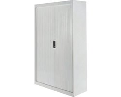 Archiefkast met slot - 120cm breed - Roldeurkast 200x120x45 - 4 legplanken - Wit (Nederlands Product - BUUR Collectie)