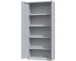 Archiefkast met slot - Metalen opbergkast - 180x80x38 cm - Grijs