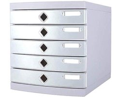 Archiefkast Metaal - Ladeblok Bureaukast - Kantoor Organiseren - Afsluitbare Lade - 325x365x300mm - Zilver