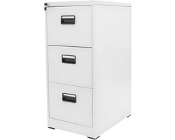 Archiefkast - Opberkast - Kantoorkast - Voor kantoor en thuis - Met 3 laden - Wit