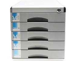 Archiefkast Organizer - Bureaukast Dossierkast - Kantoor Organiseren - Metalen 5 Lades - Niet gespecificeerd - Zilver