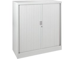 Archiefkast – Roldeurkast – Dossierkast – Wit – Met slot - 105x120x45 cm