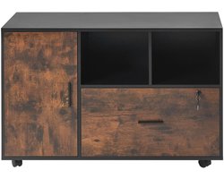 Archiefkast van Hout met Slot En Rustieke Bruine Afwerking voor Kantoor