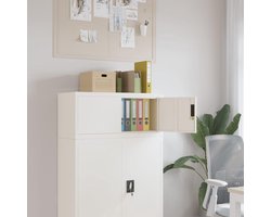 Archiefkast Wit 90x40x40 cm – Stalen Opbergkast en Documentenkast voor Kantoor en Thuis – Duurzame Stalen Dossierkast