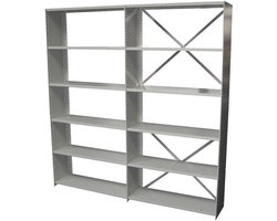 Archiefstelling basic aanbouw Zwart 198cm hoog x 100cm breed x 30cm diep