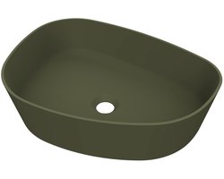 Arcqua Rocker Waskom - opbouw - organisch - links - 50x37cm - mat groen