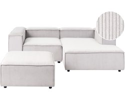 ARDAL - Hoekbank met ottomaan - Off-white - Linkszijdig - Corduroy
