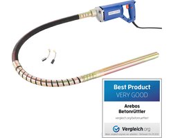 AREBOS Betontrilnaald 800 W Trilnaald Draagbare betontrilnaald Betontrilmachine Lengte slang 1,5 m