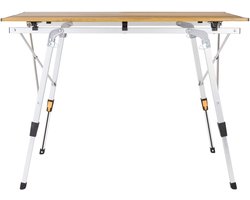 AREBOS campingtafel 120 x 70 cm roltafel aluminium klaptafel outdoor Houtlook