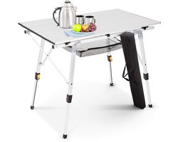 AREBOS campingtafel 120 x 70 cm roltafel aluminium klaptafel outdoor zilver
