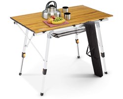 AREBOS campingtafel 90 x 51,5 cm roltafel aluminium klaptafel outdoor bruin