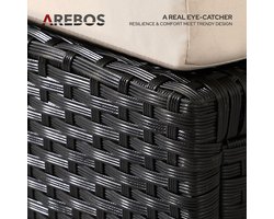 AREBOS Loungeset - Loungeset Tuinmeubels - Loungeset Balkon - Tuinmeubelset - 5 Persoons - Zwart