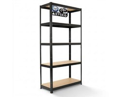 AREBOS Stellingen voor zwaar gebruik 180 x 90 x 40 cm | 875kg draagvermogen | 0,63 mm | 5 MDF platen Stellingen