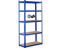 AREBOS Stellingkast - Opbergrek - 5 Planken - 875 kg Draagkracht - 180x90x40 cm - Metaal/MDF