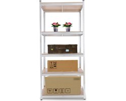 AREBOS Stellingkast voor zware lasten | keldereg metaal | 90 x 45 x 200 cm | 1000 kg draagvermogen | eenvoudige montage door steeksysteem en zonder schroeven