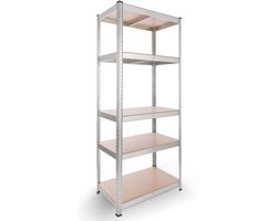 AREBOS Stellingkast voor zware lasten | keldereg/metaal | 75 x 45 x 180 cm | 875 kg draagvermogen | eenvoudige montage door steeksysteem en zonder schroeven