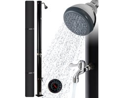 AREBOS Tuindouche 20 - Solar Douche met Thermometer - Buitendouche Zonneenergie - Tuindouche Buitendouche - Zwart