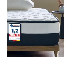 Arensberger Pocketveren Matras EMILIA – 90cm x 200cm x 23cm – 7-Zones Ergonomisch Comfort met Pocketveren en Geavanceerde Ondersteuning voor een Optimale Slaapkwaliteit