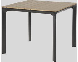 Arezzo tuintafel vierkant polywood teaklook 90x90 cm