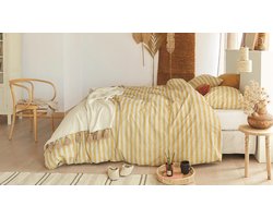 Ariadne at Home Knit Stripes dekbedovertrek - Lits-Jumeaux - 240x200/220 - Geel