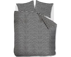 Ariadne at Home Knit Stripes Dekbedovertrek - Zwart Wit - 140 x 200/220 cm + 1x 60 x 70 cm