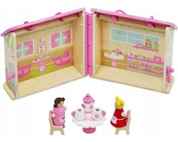 Ariko houten poppenhuis opvouwbaar - cafe - cafetaria - meubels