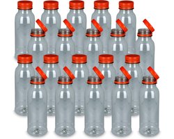 Ariko PET Fles 330cc - Met Dop - Sapfles - Navulbaar - Smoothie of Verse Sappen - Kunststof BPA Vrij - Transparant Petfles - 20 stuks