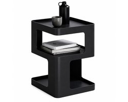 Arisa Home Nachtkastje-Bijzettafel - Geometrische vorm - Bijzettafeltjes Woonkamer-L40xB40xH54 - Zwart Metaal - Industrieel