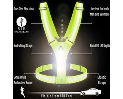 ARISENN® 3D LED Hardloop Verlichting OPLAADBAAR - Led Harnas - INCL. hersluitbare zipper bag - Led Vest - Wit Licht voor & Rood licht achter - Hardloop Led verlichting - Reflecterend Hardloop vest - Hardlopen - Sport verlichting - Oplaadbaar