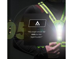 ARISENN Hardloop Verlichting - Led Harnas - Led Vest - Wit Licht voor & Rood licht achter - Hardloop Led verlichting - Reflecterend Hardloop vest - Hardlopen - Sport verlichting - incl batterijen en hersluitbare zipper bag
