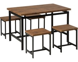 ARLINGTON - Eetkamerset - Zwart - MDF