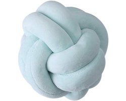Arm breigaren kussen - Geknoopt bal - Decoratie thuis - Zacht katoenmateriaal - 18 cm - Groen