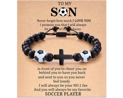 Armbanden voor jongens: natuurstenen armbanden voor tienerjongens met boodschap cadeaubon - geweldige cadeaus voor jongens, zoon, neef, kleinzoon op verjaardag, afstuderen