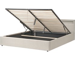 ARMELLE - Bed met opbergruimte - Beige - 180 x 200 cm - Polyester