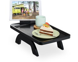 armleuning dienblad - met telefoonhouder - 12 x 40,5 x 25 cm - bamboe